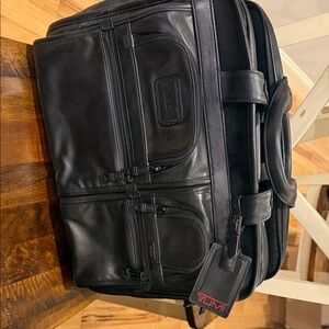 TUMI Black Leather Briefcase